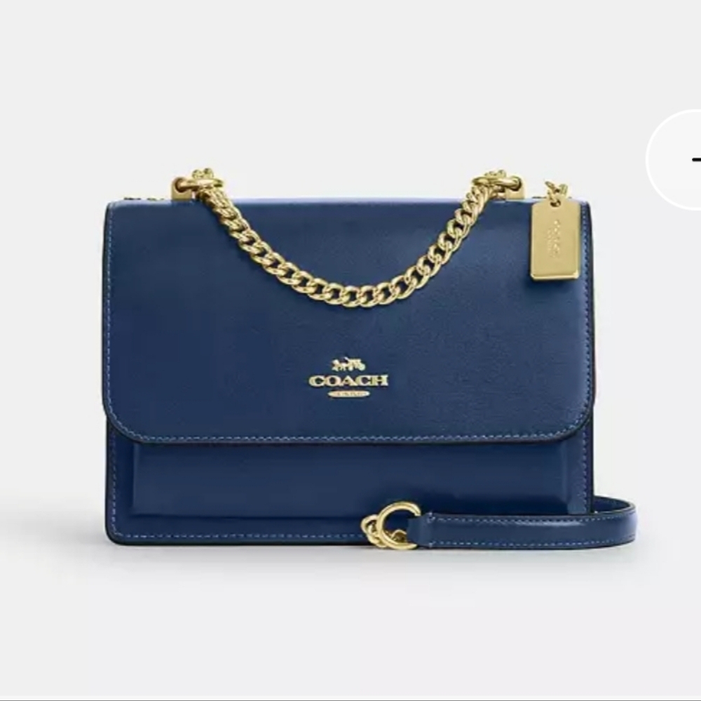 Coach Klare Leather Crossbody with Gold Chain Accents